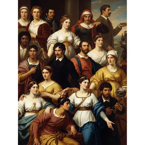 Gender Equality in Neoclassical & Romantic Art Style Poster