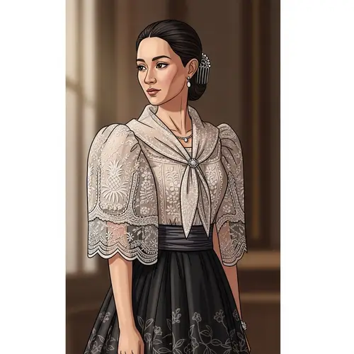 Historical Figure Woman in 19th-Century Philippine Clothing