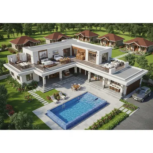 Modern Filipino Bungalow House with 6 Bedrooms & Pool