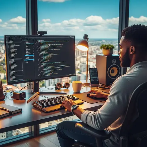 Linux Coding in Modern Tech Workspace