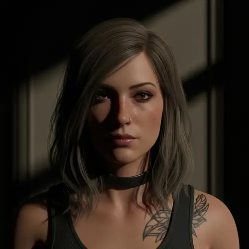 Realistic Analog Portrait: Medium Hair and Freckles