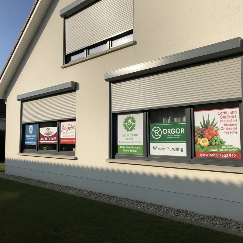 Charming Modern House with Unique Roller Shutter Advertisements