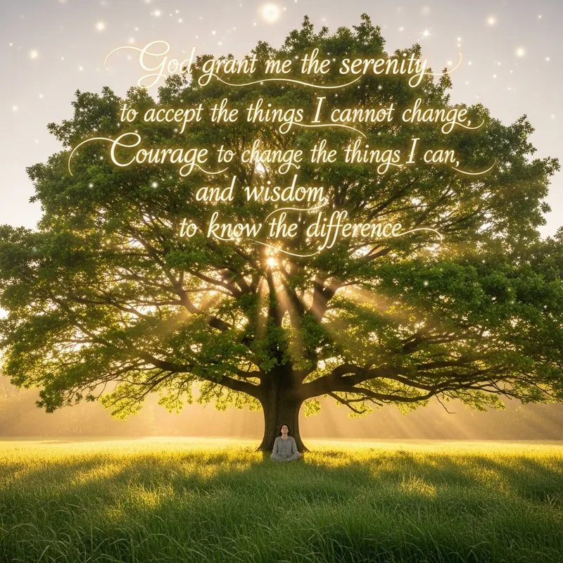 Serenity Prayer Art | Peaceful Meadow Meditation