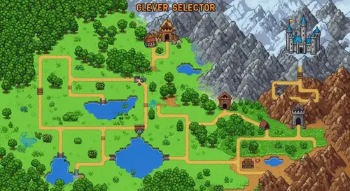 Retro Pixelated Level Selector Map | Adventure in Pixel Art