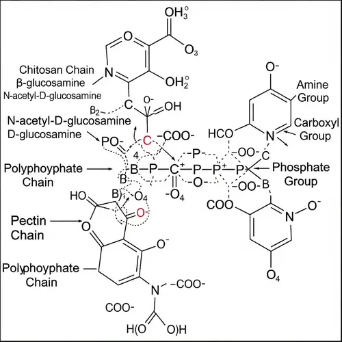 1D Structure of Chitosan-Pectin-Polyphosphate Nanoparticles