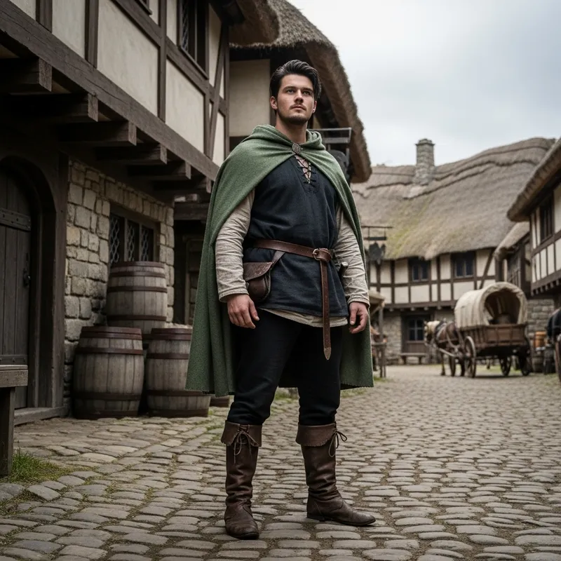 Young Scandinavian Man in Medieval Setting