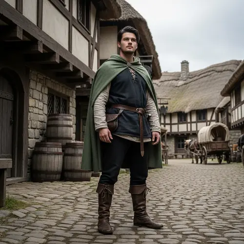 Young Scandinavian Man in Medieval Setting