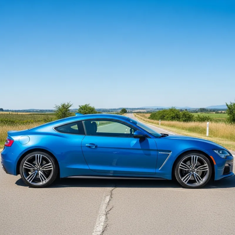Electric Blue Sports Car | Sleek Design | Open Road