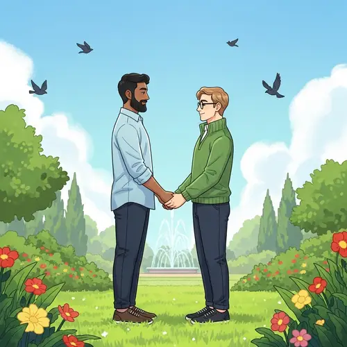 Romantic Moments in a Park: A Same-Sex Love Story