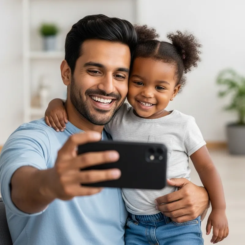 Father and Daughter Selfie Moment | Family Bonding, 3D