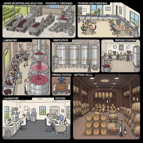 Detailed Winery Producing Red Wine | Wine Making Processes