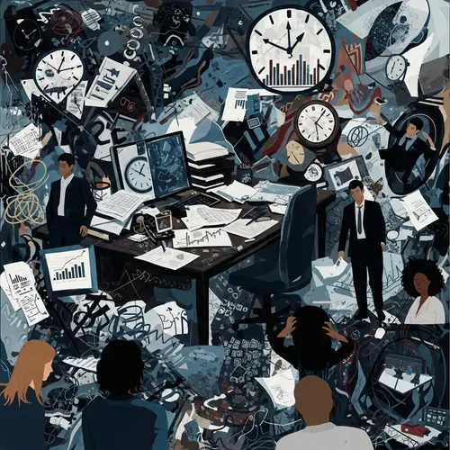 Workplace Anxiety Abstract Art - Symbolism of Stress & Overwhelm