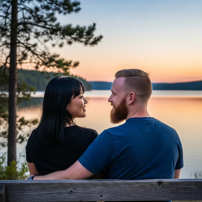 Couple in Serenity: Black Hair & Red Beard