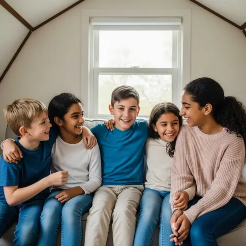 Delightful Moment with Five Siblings in Small Homely House