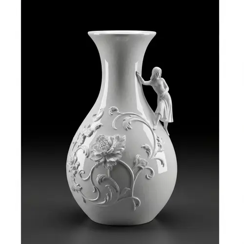 Elegant Porcelain Object on Dark Background