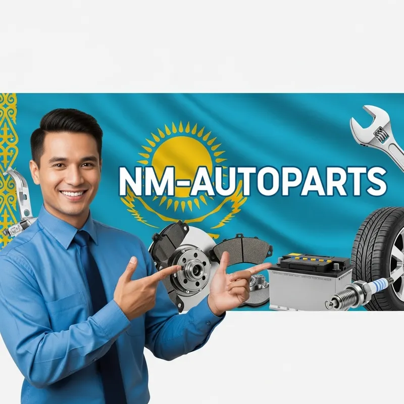 Photorealistic NM-Autoparts Banner | Auto Parts Salesman Flag of Kazakhstan