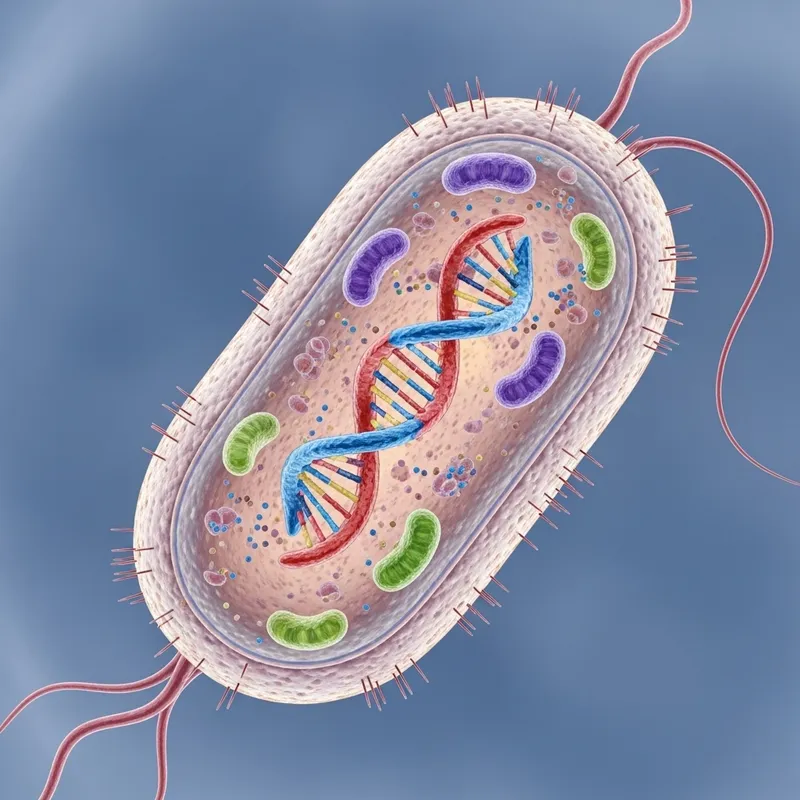 Detailed Illustration of a Bacterial Cell