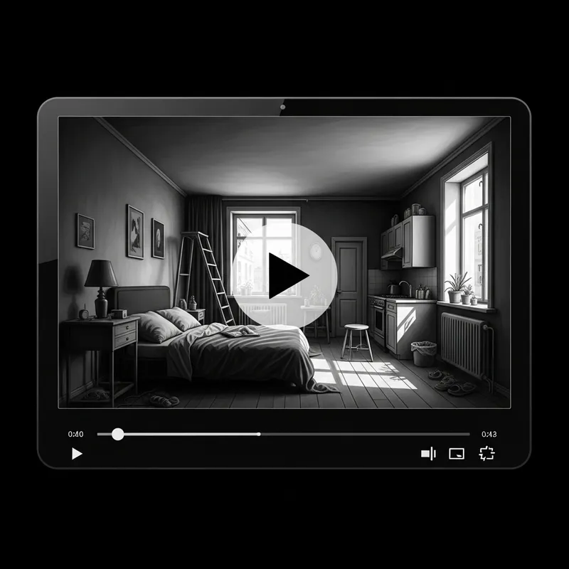 Vintage Black-and-White Renovated Apartment Poster