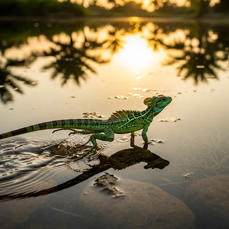Lizard Walking on Water - Unbelievable Image