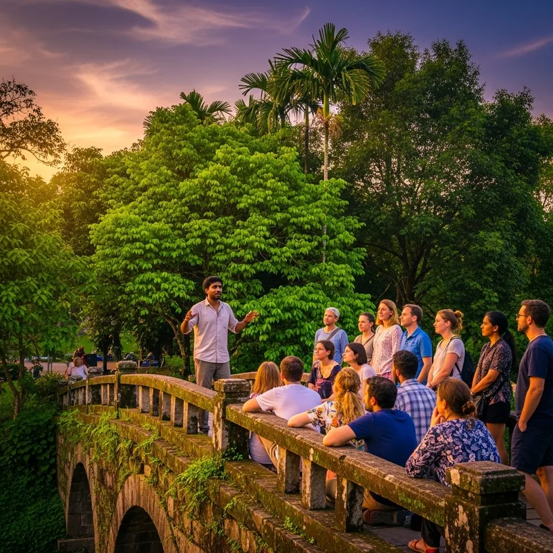 Storyteller on Bridge in Vietnam at Sunset | Tale Narration Storyteller on Bridge in Vietnam at Sunset | Tale Narration