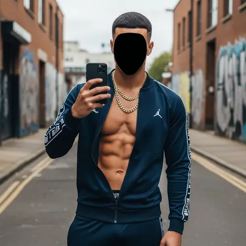 London Rap Scene Influenced Rapper in Athleisure Tech Suit