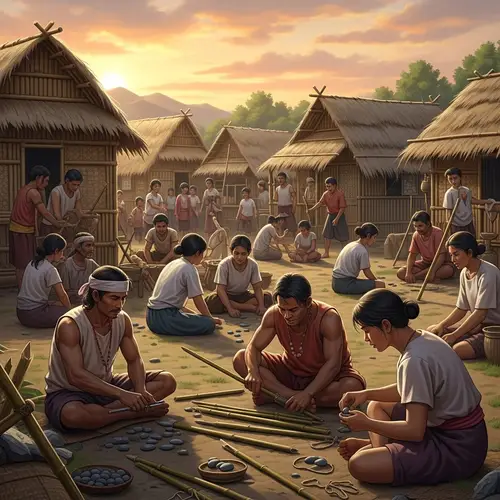 Visayan People War Preparation | Asian Village Conflict Scene
