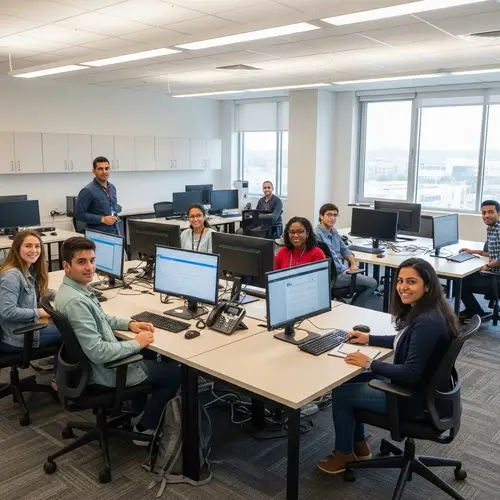 Modern Workroom for 12 Individuals with Advanced Technology Setup