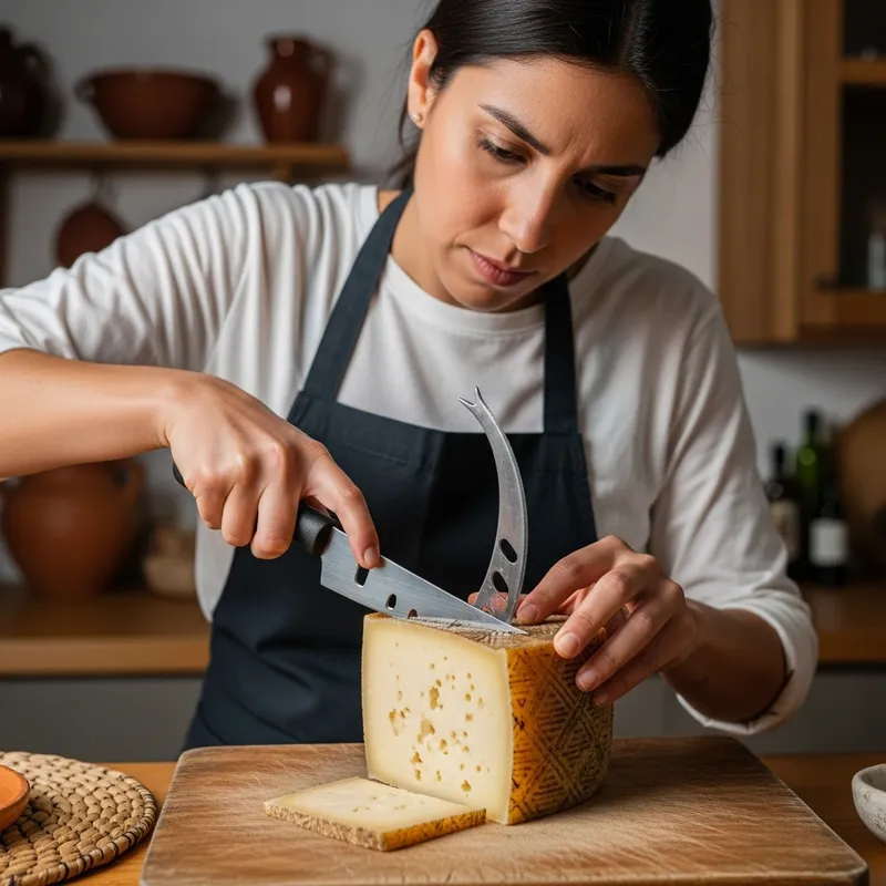 Woman Cutting Manchego Cheese | Authentic Tradition