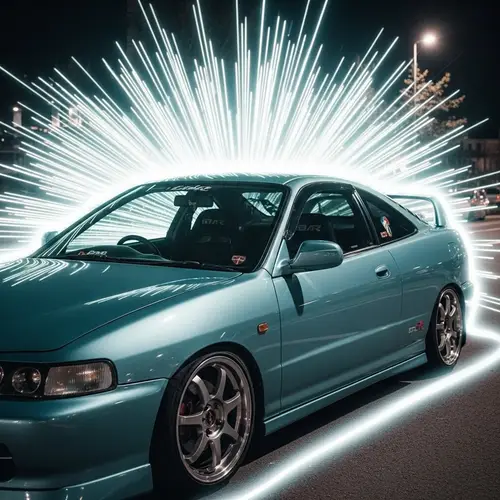 Tuned Honda Integra DC2 Type R | Vibrant Neon Glow at Night