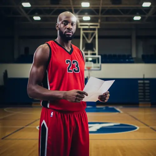 Michael Jordan Holding White Paper | Iconic Athlete Image