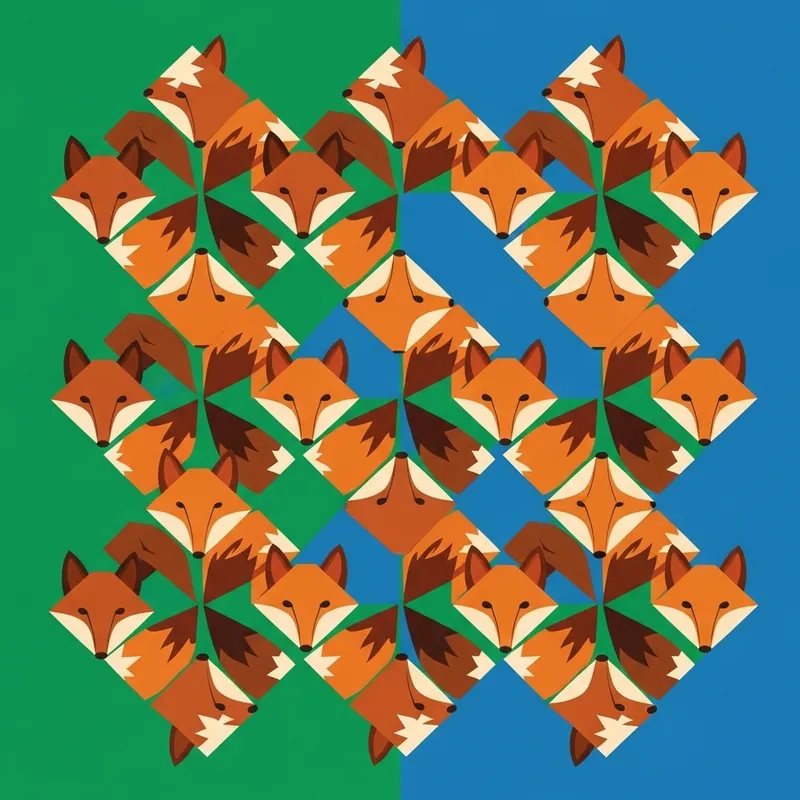 Intricate Fox Tessellation Art for Nature Lovers Intricate Fox Tessellation Art for Nature Lovers