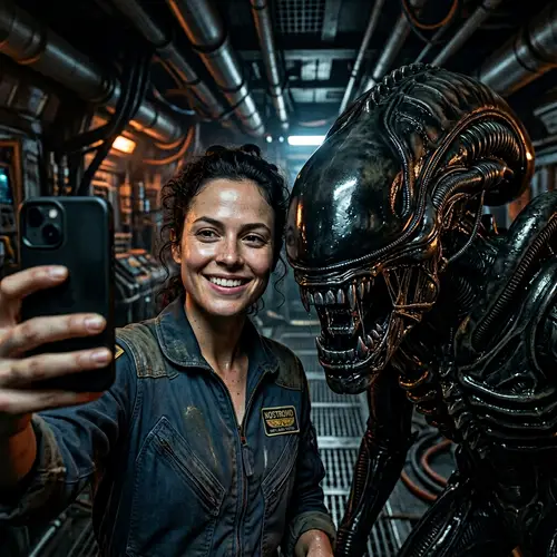 Epic Selfie with Alien Xenomorph - Ultra-Realistic Shot