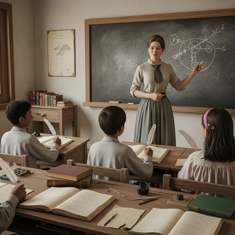 19th Century Classroom in the Philippines: Teacher with Children 19th Century Classroom in the Philippines: Teacher with Children
