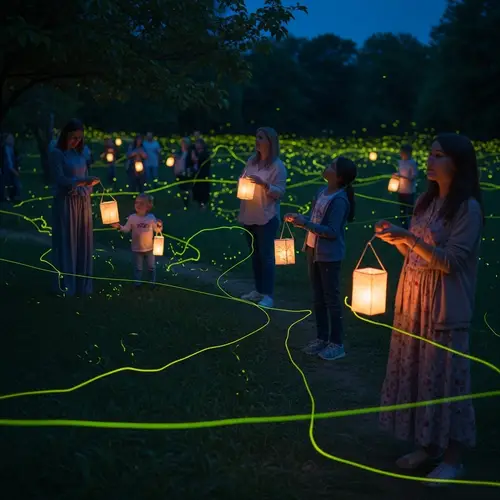 Enchanting Firefly Festival in Lush Park | Magical Evening Spectacle