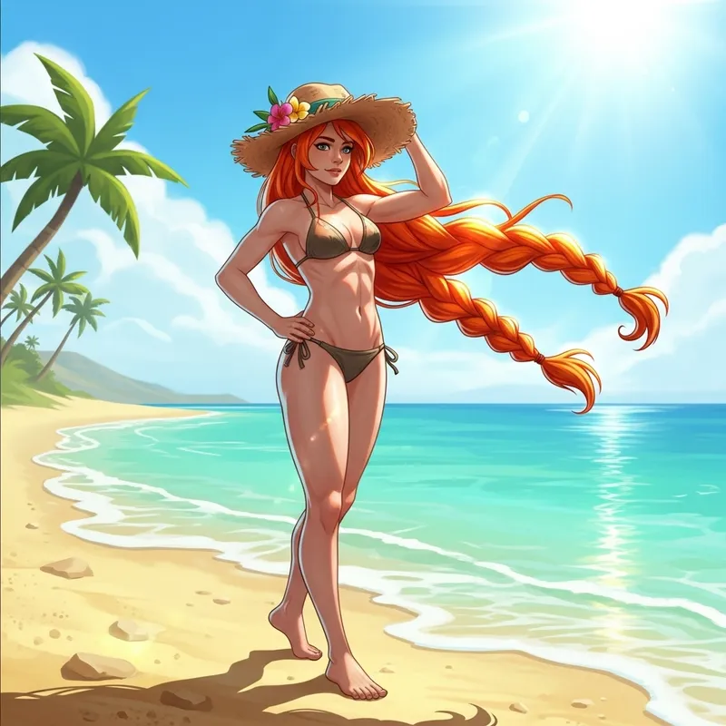 Nami in Bikini One Piece on Sunny Beach Nami in Bikini One Piece on Sunny Beach