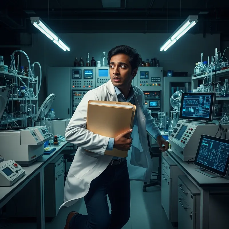 Young Scientist on the Run with His Project