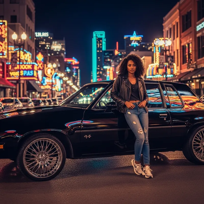 Gorgeous African American Woman with 1986 Cutlass Supreme in Dallas Night Life Gorgeous African American Woman with 1986 Cutlass Supreme in Dallas Night Life