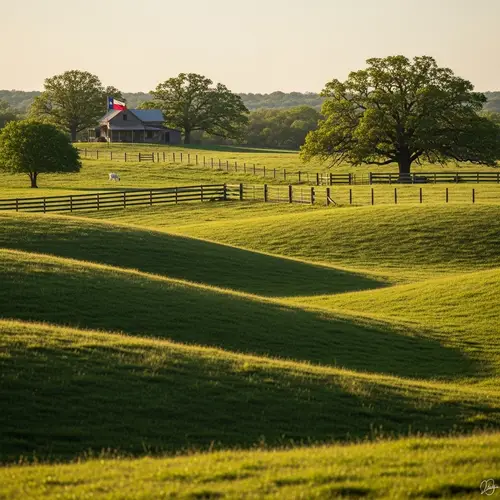 Tranquil 'Hills of Montgomery' Landscape with Lone Grazing Goat