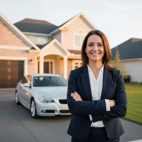 Accomplished Businesswoman at Home at Sunset | Success Visualized