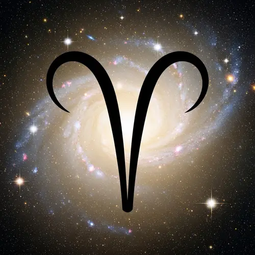 Aries Zodiac Sign Illustration in Celestial Space