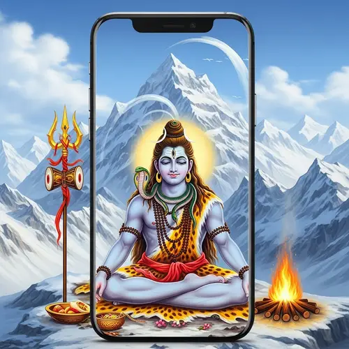 Mahadev Wallpaper: Tranquil Hindu Deity in Himalayas