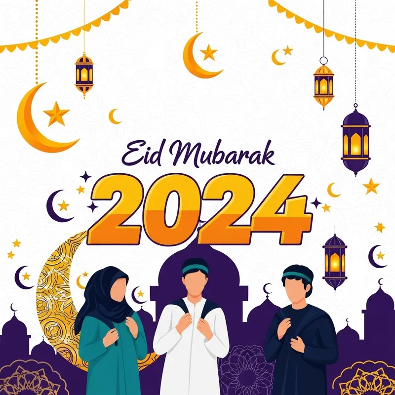 Eid Mubarak 2024 Image: Vibrant Celebration for Age 18