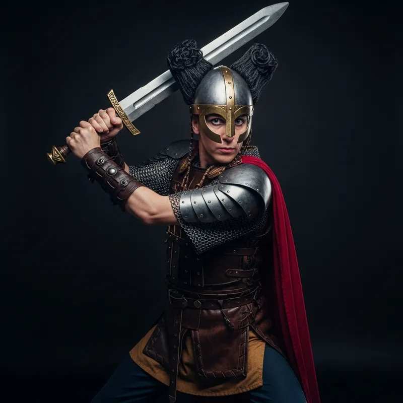 Michael Jackson Viking: Transformation with Massive Sword & Determined Look