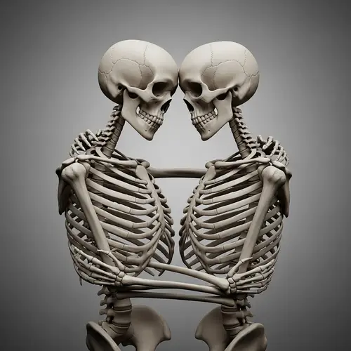 Skeletons Holding Each Other: Macabre Beauty
