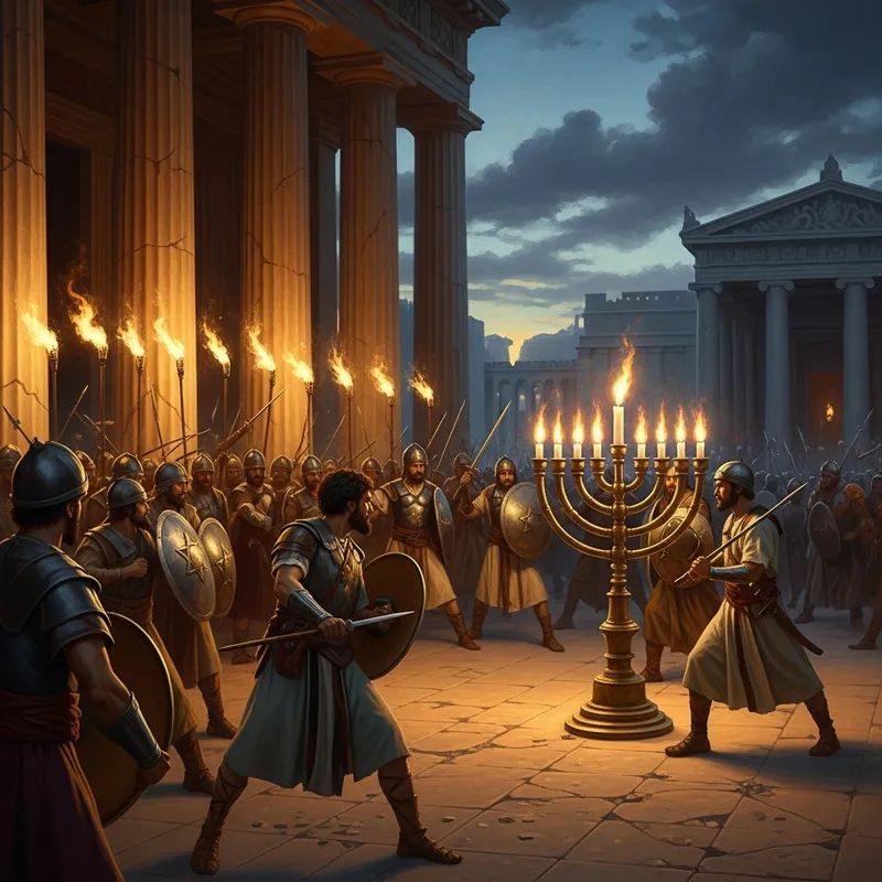 Maccabees Saving Chanukkah: Historical Event Oil Painting Maccabees Saving Chanukkah: Historical Event Oil Painting