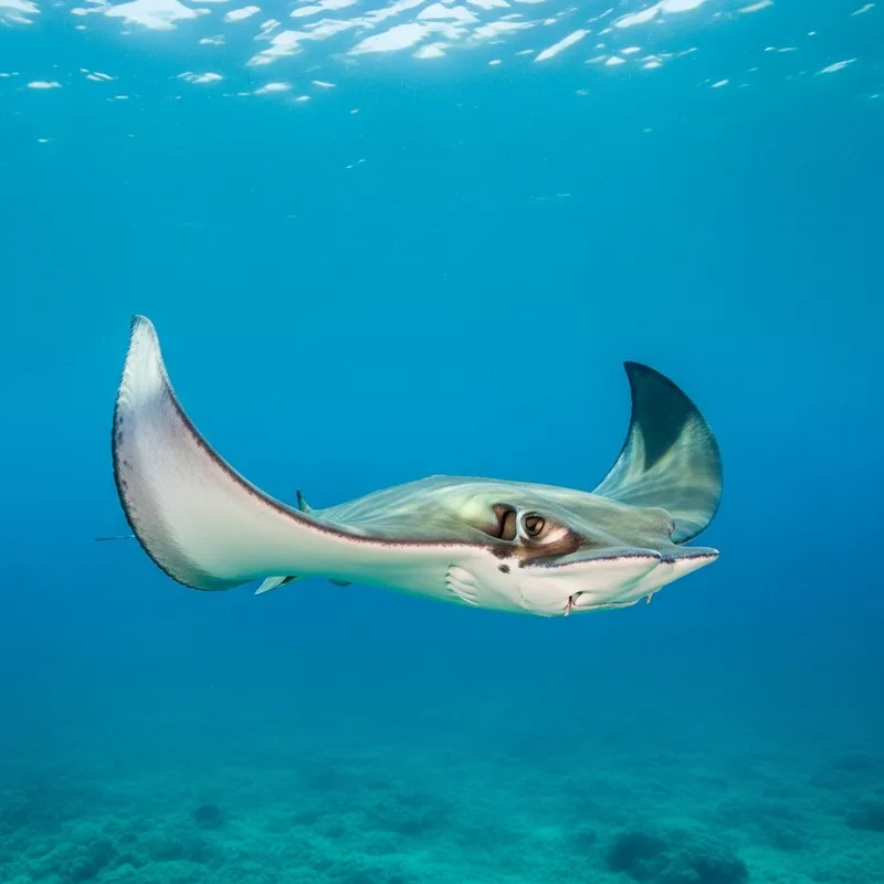 Dreamlike Stingray Gliding Through Ocean Depths