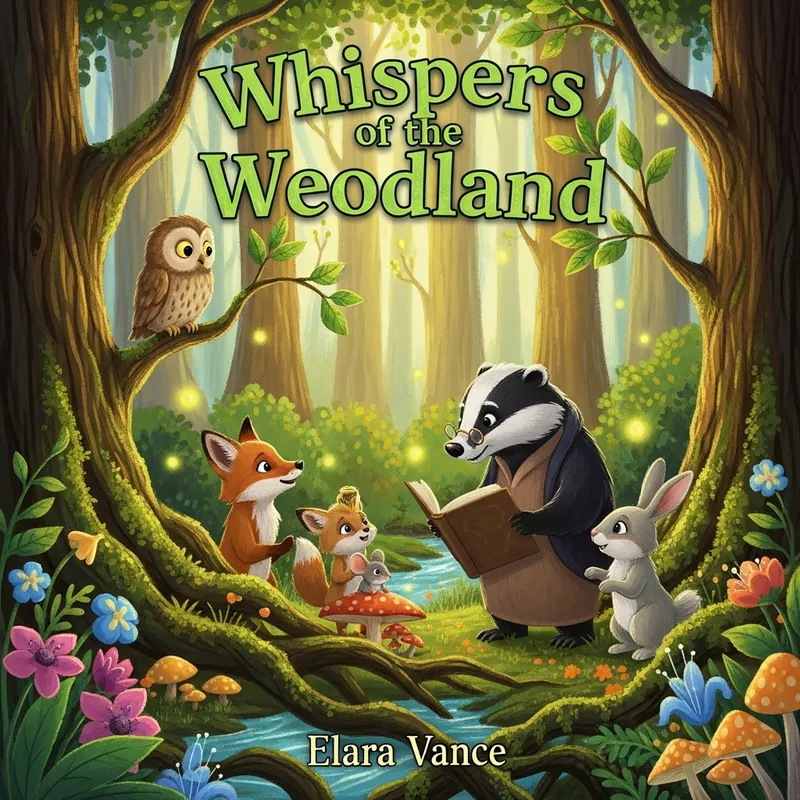 Whimsical Forest Animals Book Cover with Vibrant Colors