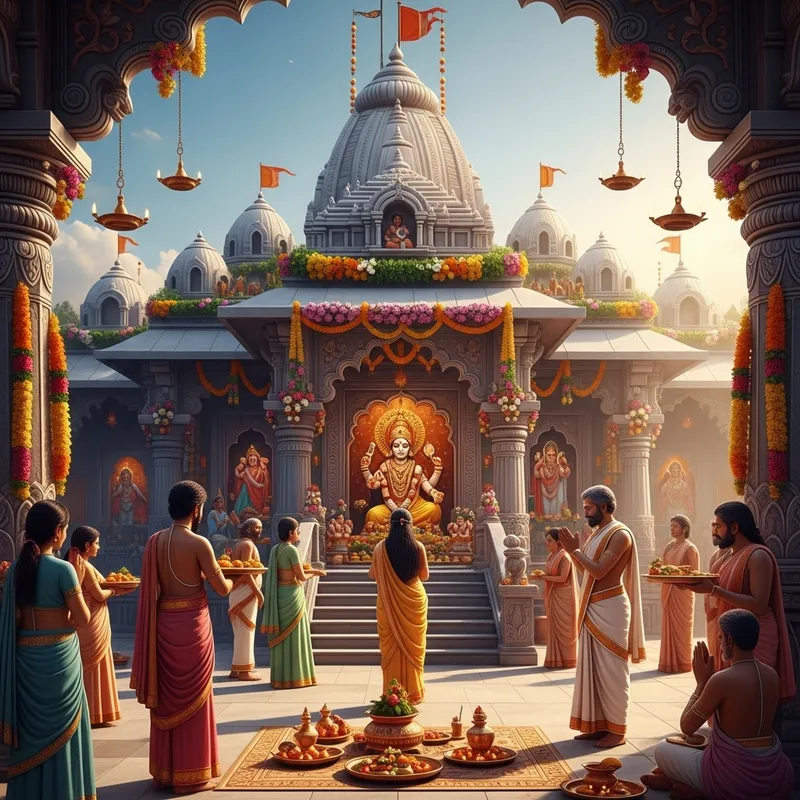 Vibrant Hindu Temple: Essence of Devotion, Spirituality & Color