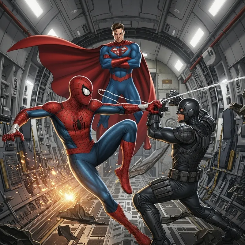 Epic Spider-Man vs Batman vs Superman Fight Scene