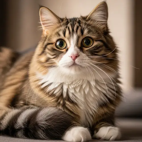 Adorable Brown and White Fluffy Cat | Cute Cat Images